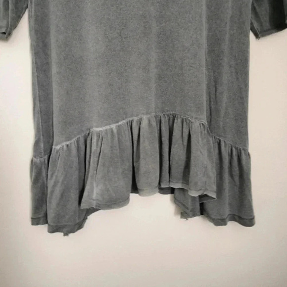 Dantelle Distressed Oil Dye Drop Waist Raw Edges Ruffle Hem Top Sz M - Picture 2 of 9